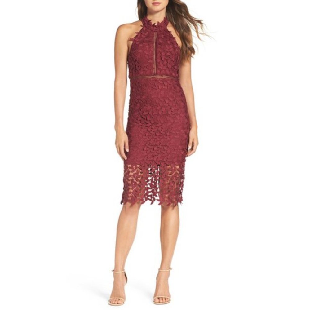 BARDOT Gemma Halter Lace Sheath Dress